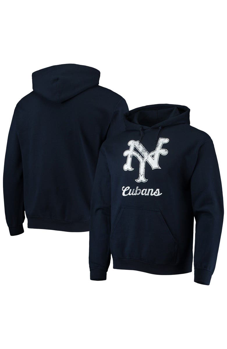 STITCHES Men's Stitches Navy New York Cubans Negro League Logo Pullover Hoodie, Main, color, 