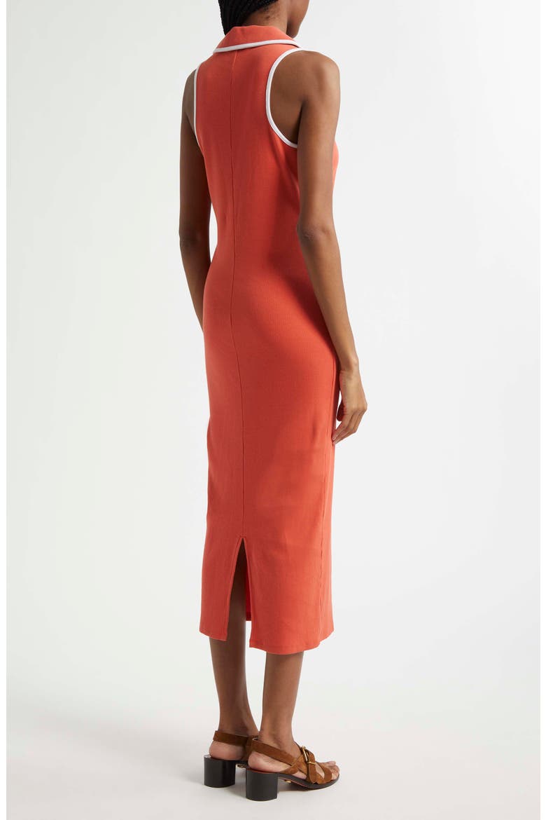 Darien Stretch Cotton Polo Dress, Alternate, color, PERSIMMON