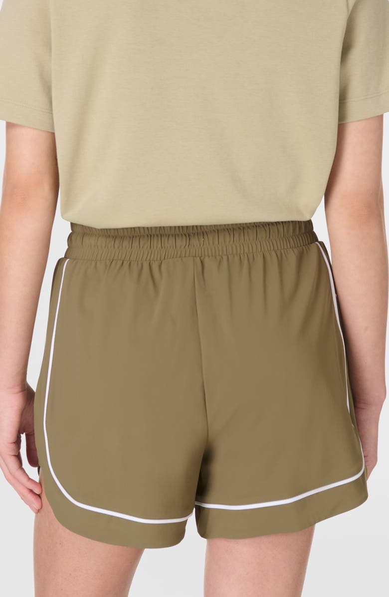 Sweaty Betty Explorer Piped Track Shorts, Alternate, color, Agave Green