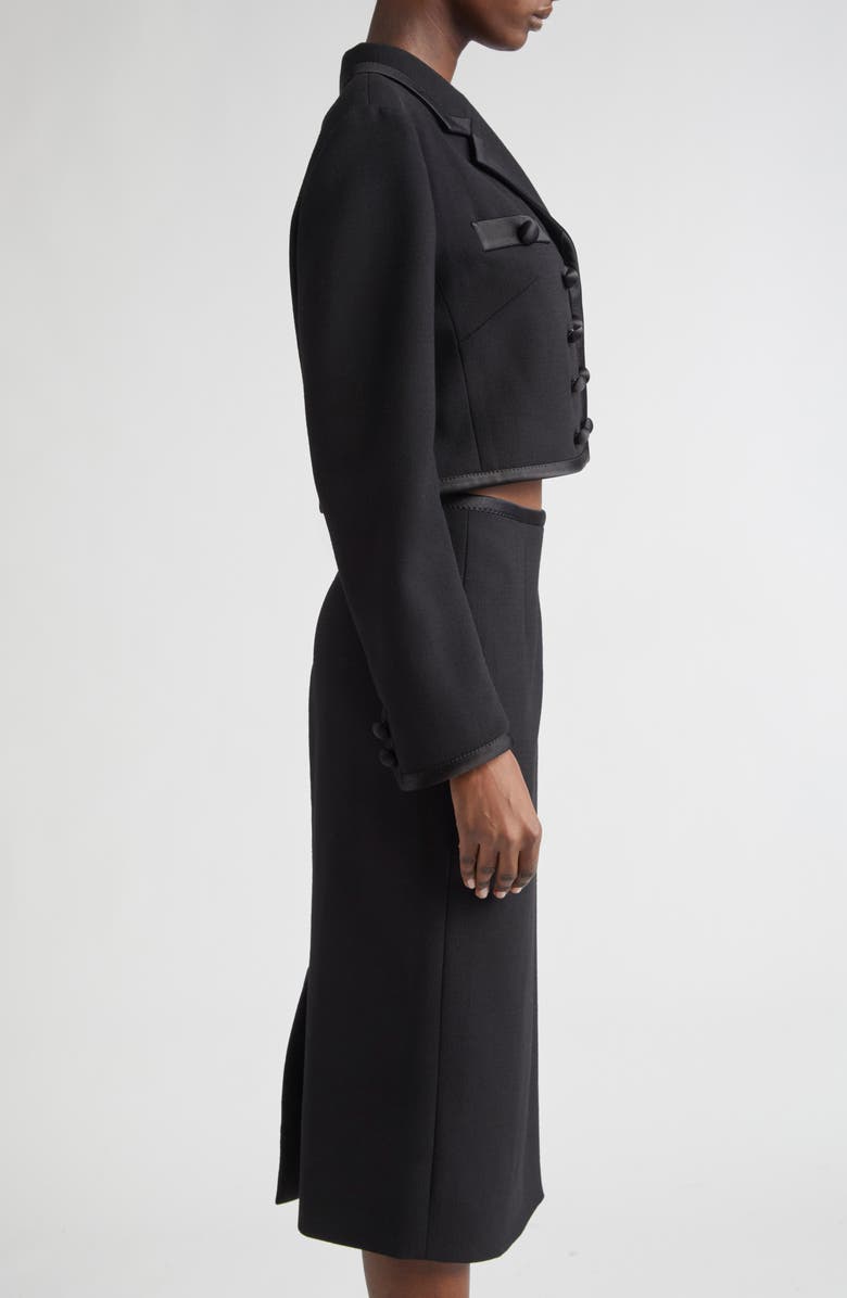 Dolce&Gabbana Double Breasted Crop Jacket, Alternate, color, N0000 Nero