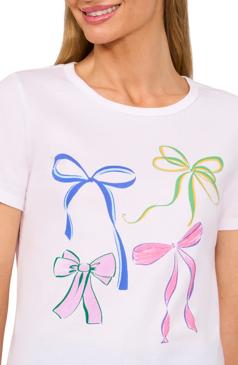 CeCe Bow Cotton Graphic T-Shirt, Alternate, color, Ultra White