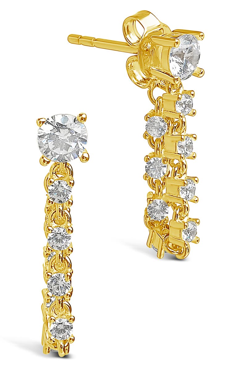 Sterling Forever Cubic Zirconia Drop Earrings, Alternate, color, 