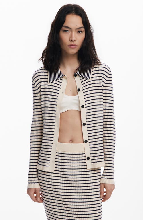 Desigual Stripe Rib Midi Sweater Skirt In Animal Print