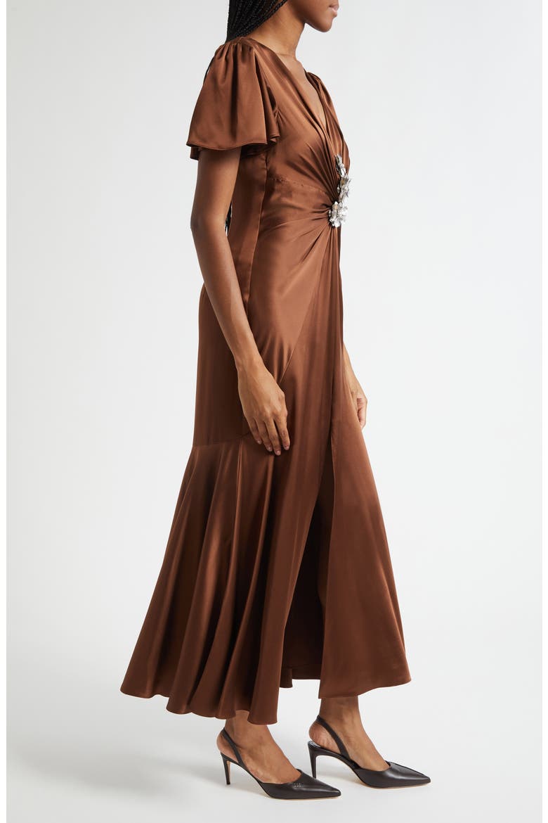Kordyn Silk Maxi Dress, Alternate, color, DARK SEPIA
