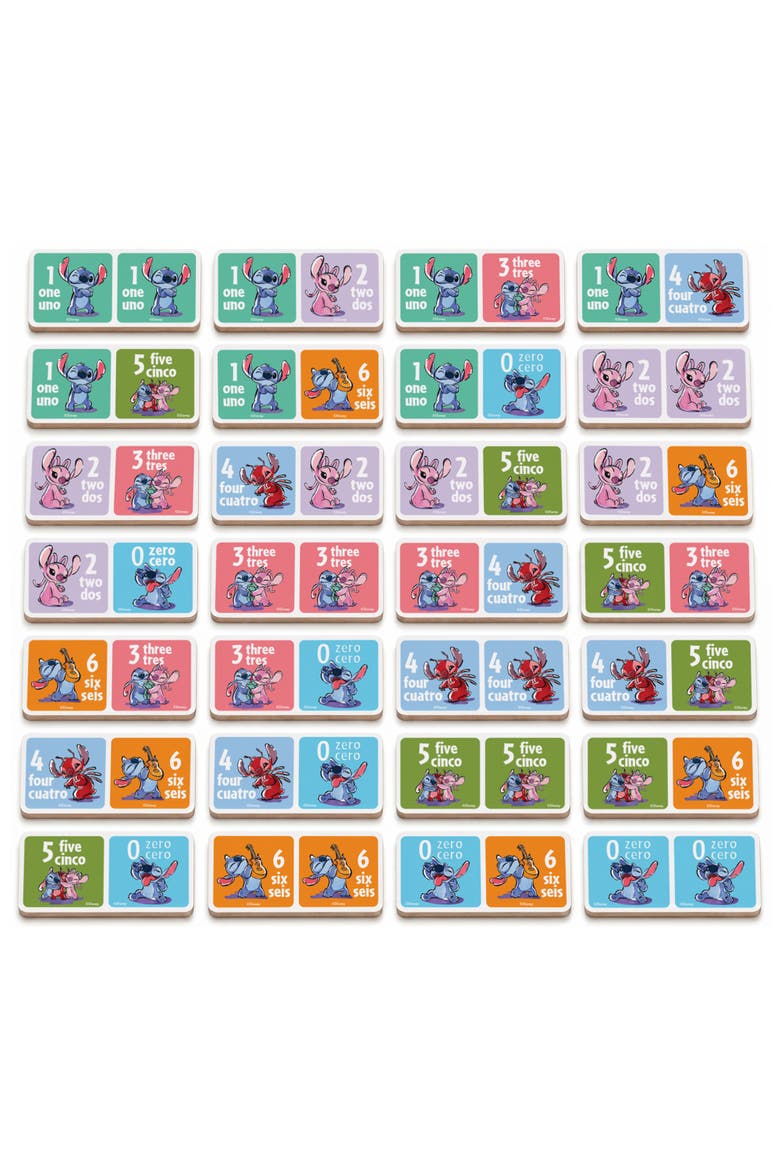 Disney - Stitch Wood Dominoes, Alternate, color, Multicolor