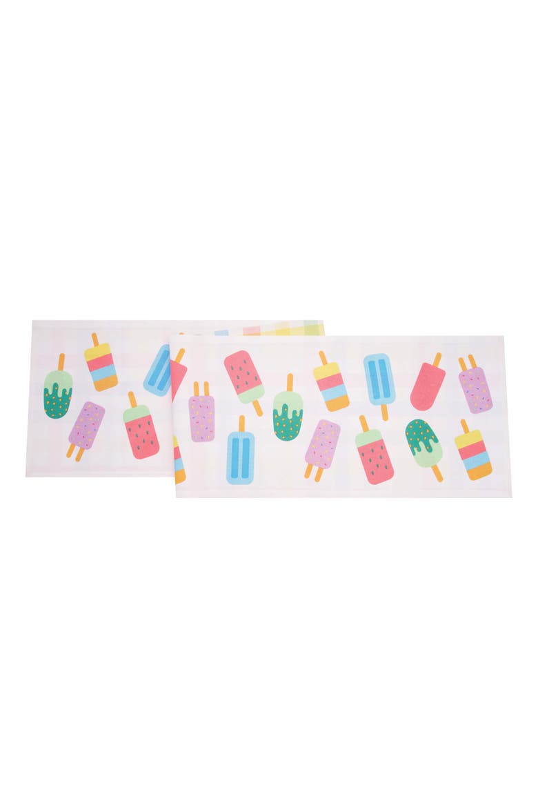 Popsicle Summer Printed 100% Cotton Table Runner 14" x 72", Main, color, Orange