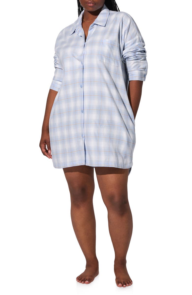 BedHead Pajamas Long Sleeve Organic Cotton Sleep Shirt, Alternate, color, Mountain Plaid