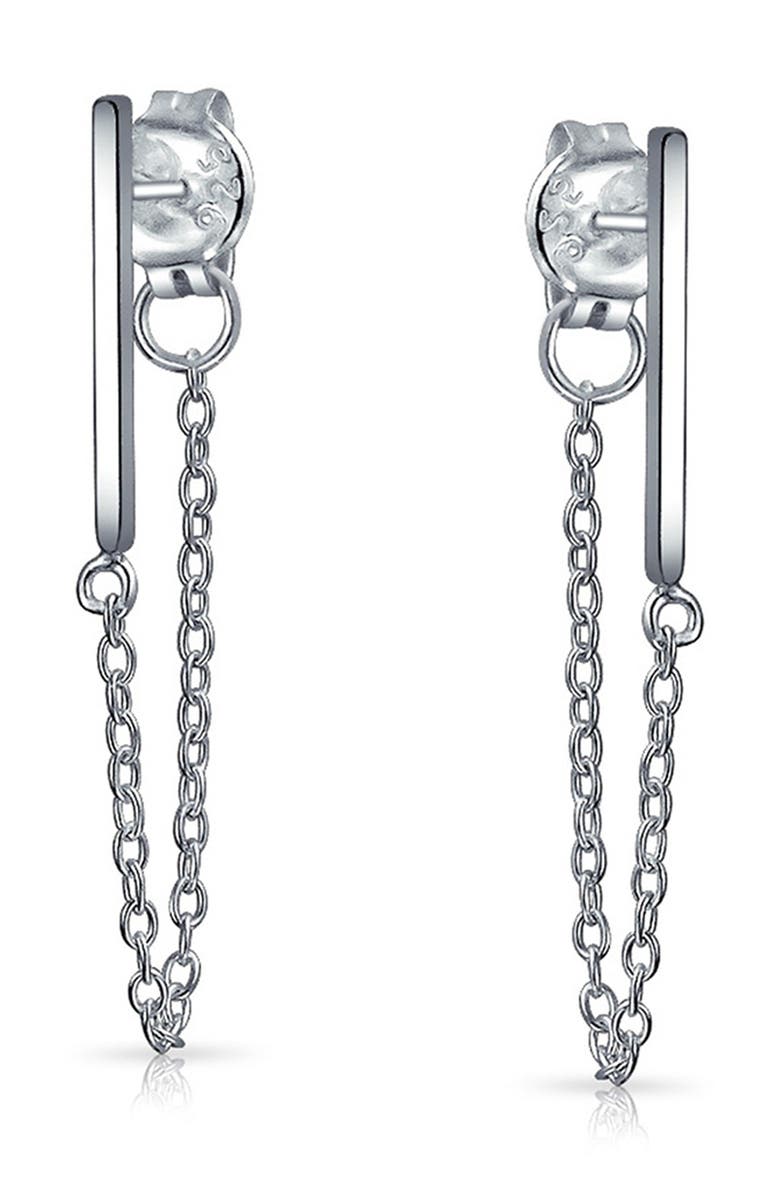 BLING JEWELRY Sterling Silver Minimalist Dangling Earrings, Main, color, 