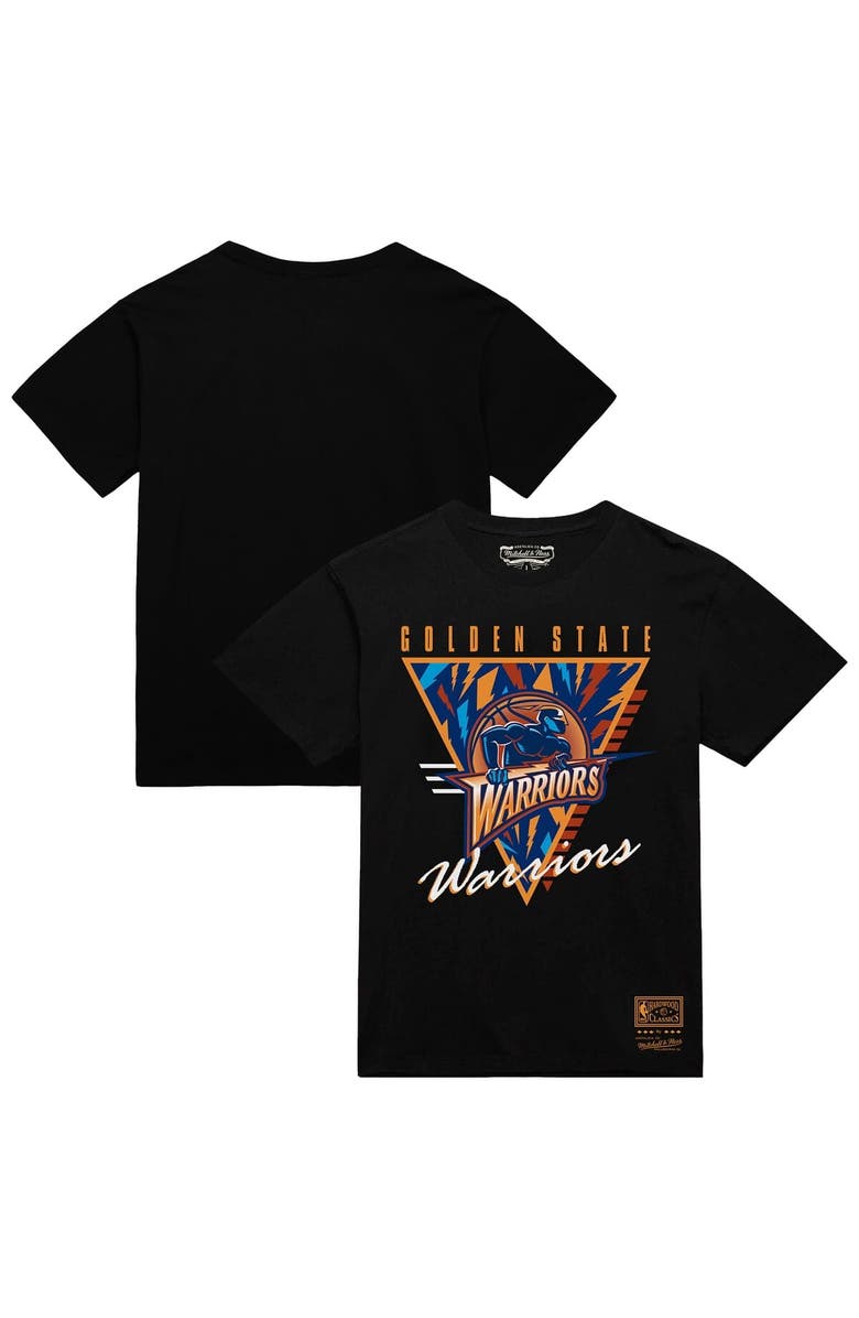 Mitchell & Ness Men's Mitchell & Ness  Black Golden State Warriors Worldwide Collection Tri-Logo T-Shirt, Alternate, color, 