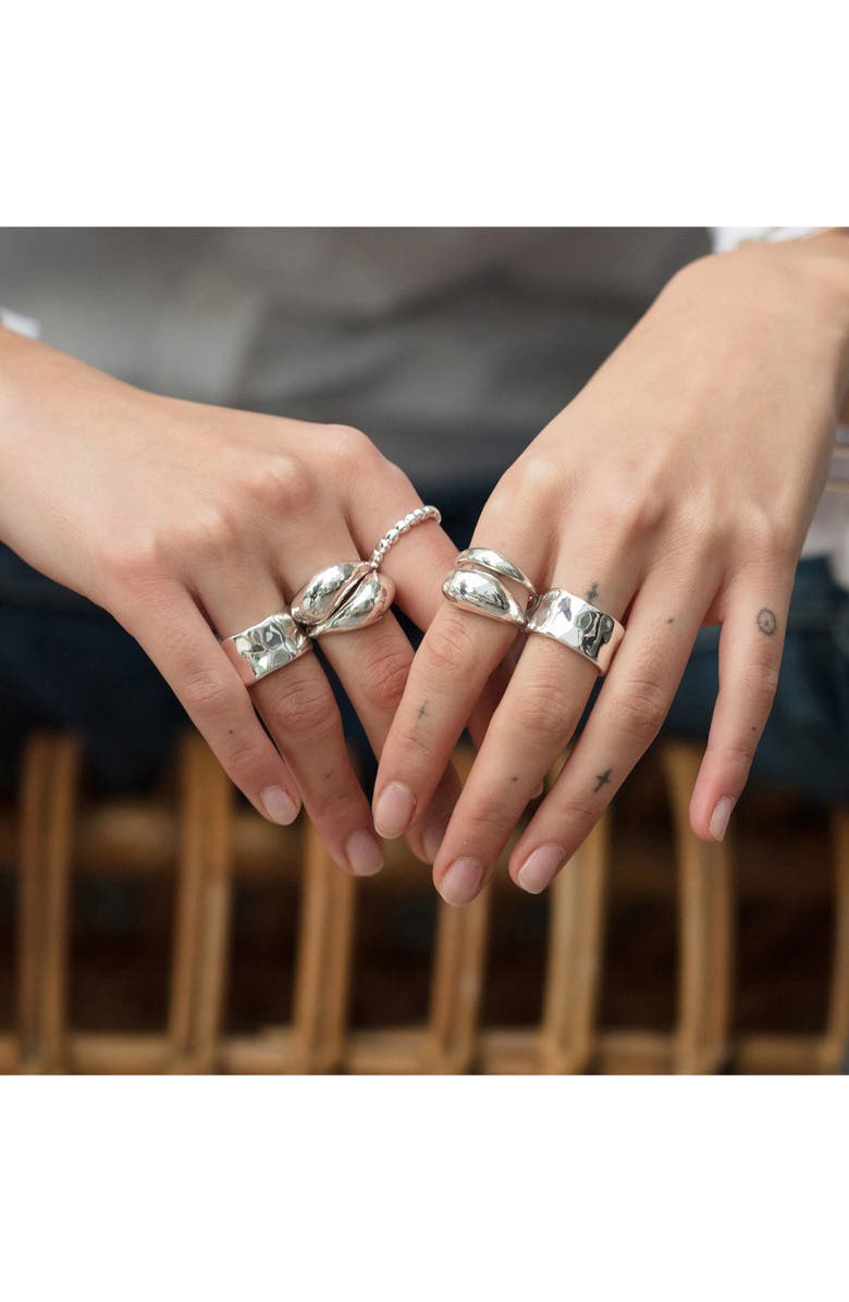 Monica Vinader Gaia Dome Ring, Alternate, color, Silver