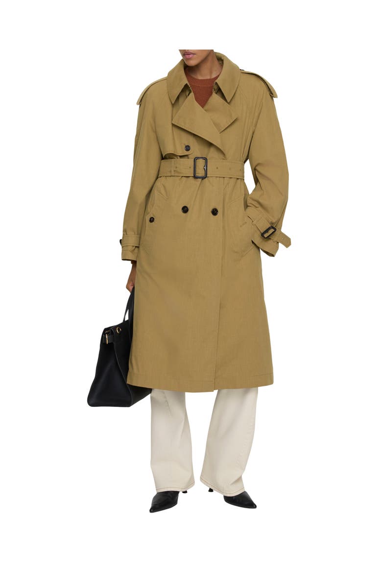 Long Canvas Fitzrovia Trench Coat with Warmer, Main, color, Lignum brown