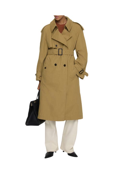 Long Canvas Fitzrovia Trench Coat with Warmer