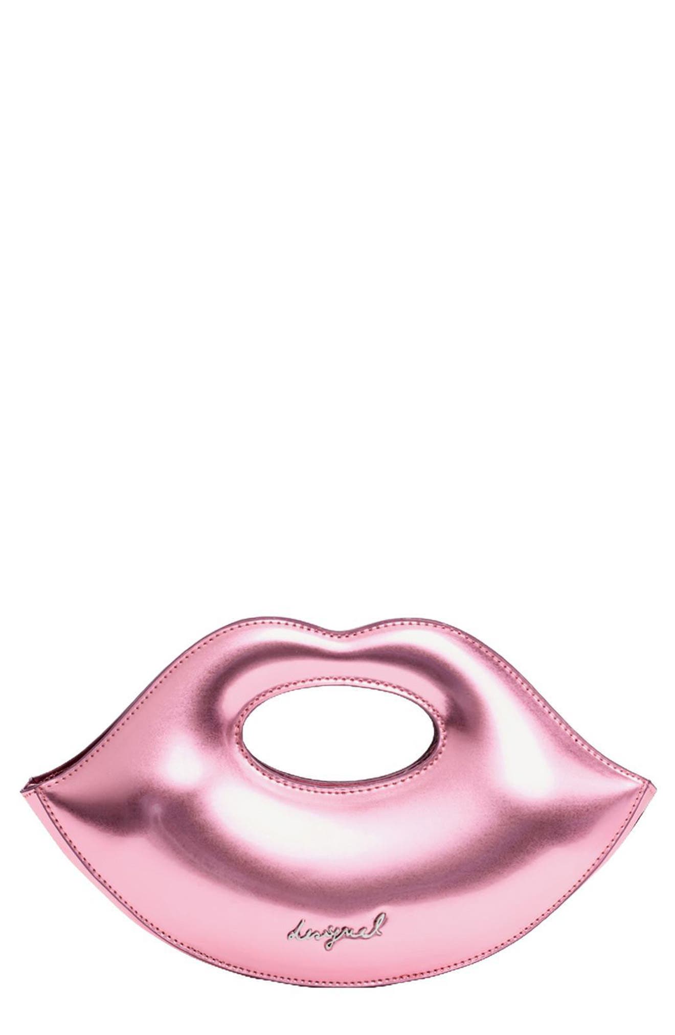Small Lips Shoulder Bag, Main, color, PINK