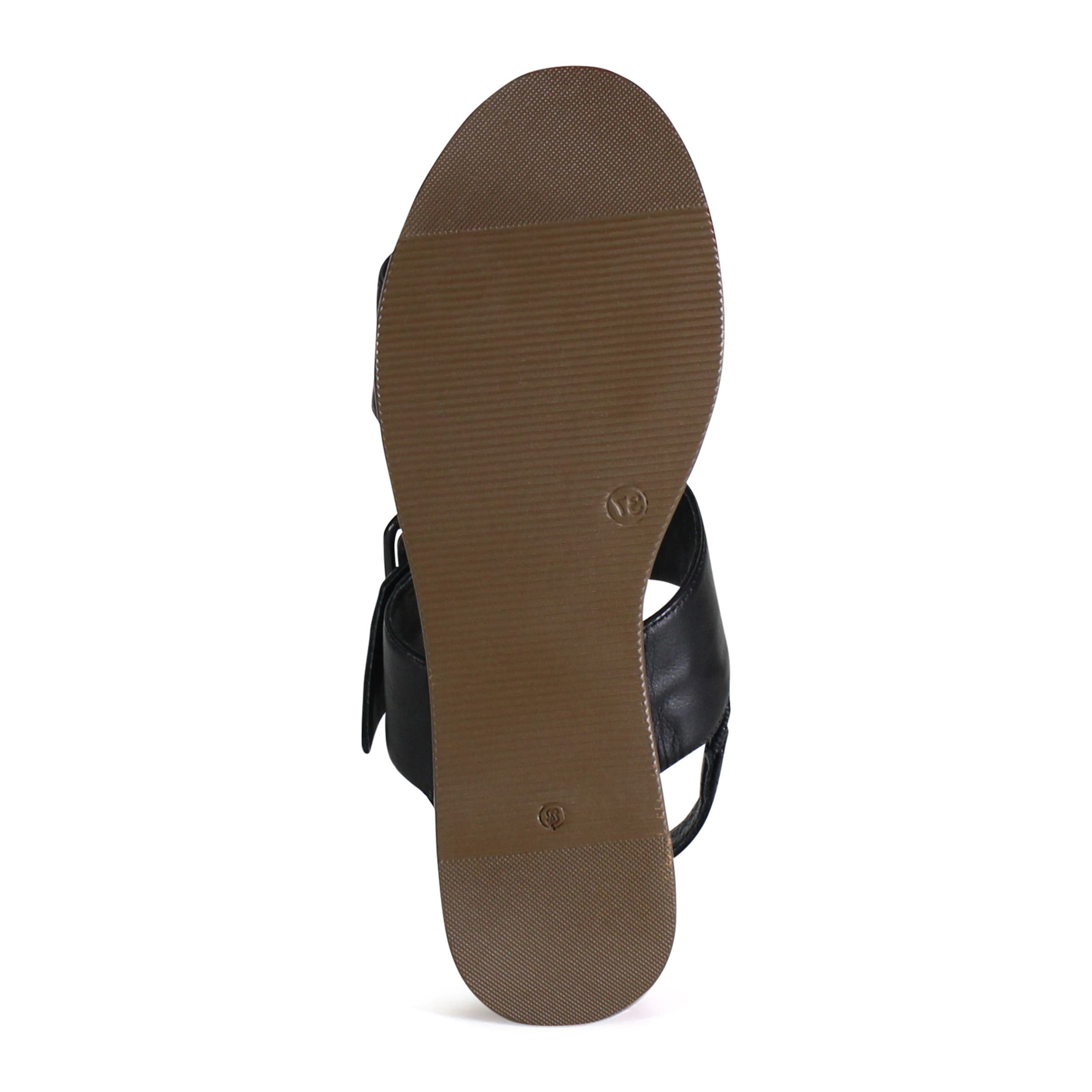 DibaTrue SEEN IT ALL Leather Double Strap, Slingback Wedge, Alternate, color, Black