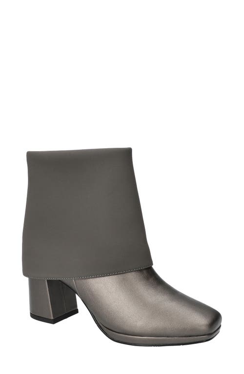 Easy Street Sutton Foldover Cuff Platform Bootie In Silver
