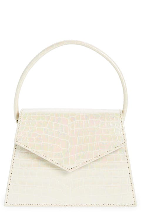 The Zaza Croc Embossed Leather Top Handle Bag