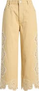 A.REN Jules Eyelet Embroidered Mid Rise Crop Straight Leg Pants