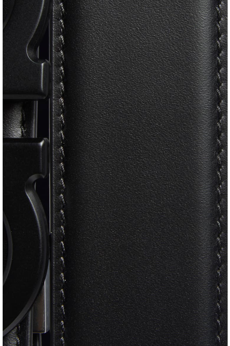 Reversible Gancini Buckle Leather Belt, Alternate, color, NERO BLUE MARINE