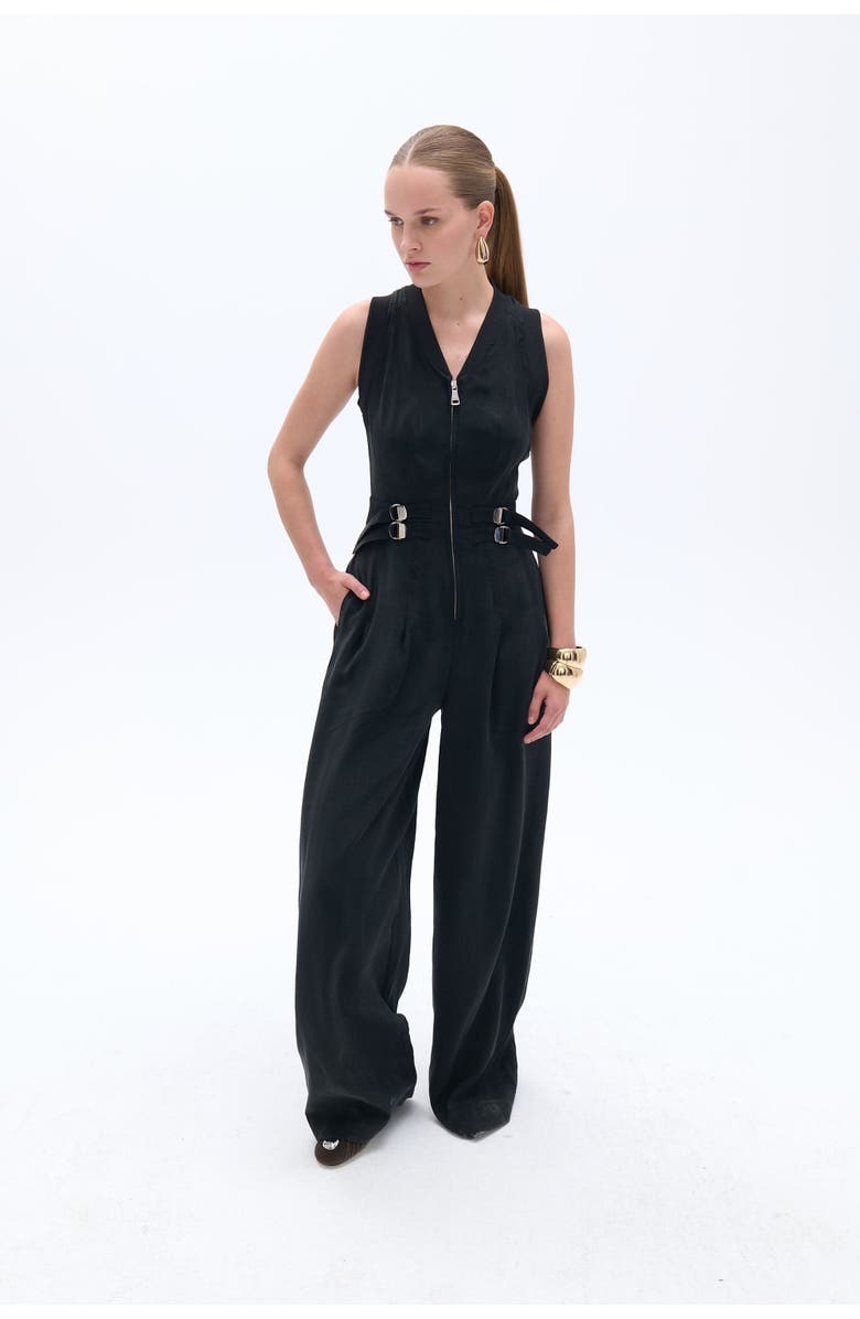 Nocturne Bomber Neck Jumpsuit, Alternate, color, 