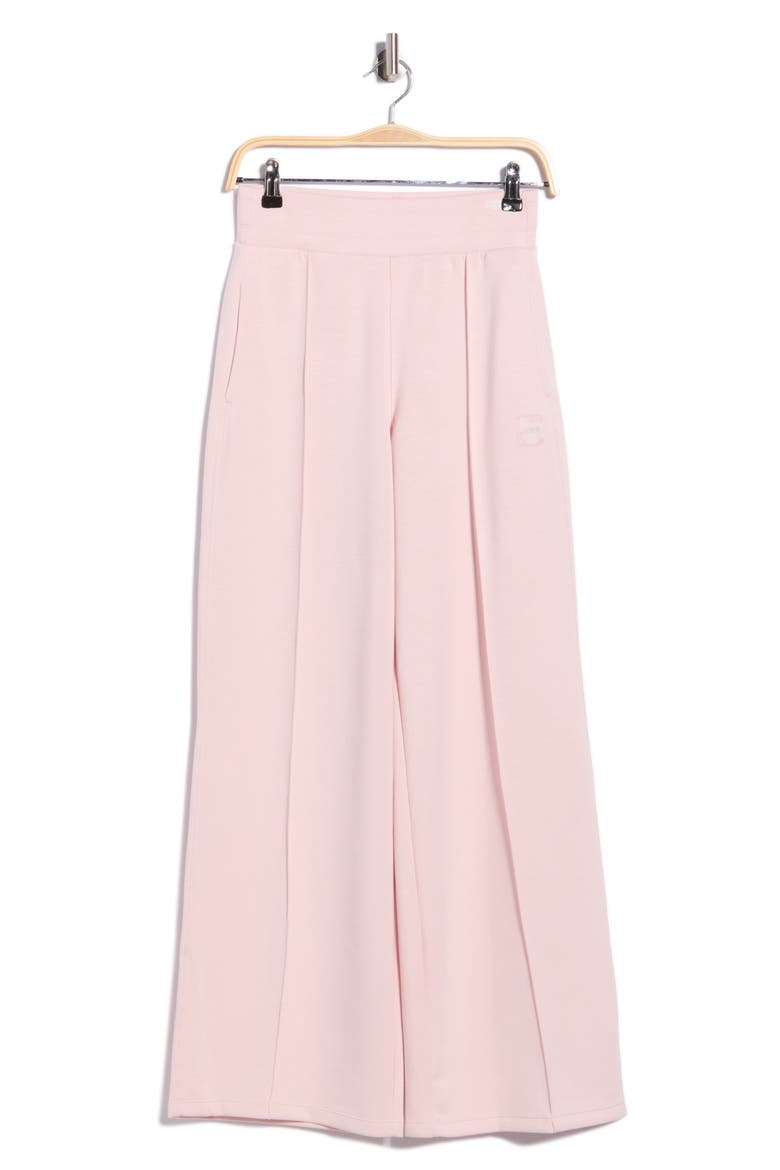 High Waist Pintuck Wide Leg Track Pants, Alternate, color, BLUSH PINK