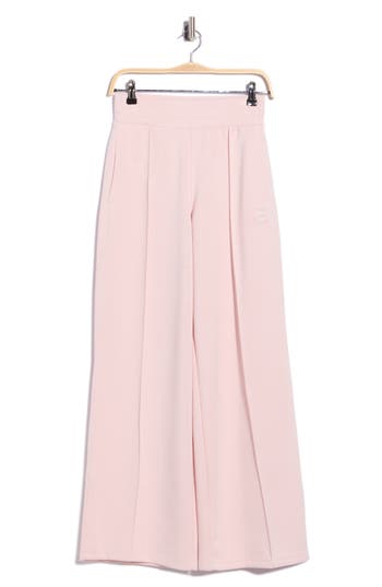 Dkny High Waist Pintuck Wide Leg Track Pants In Pink