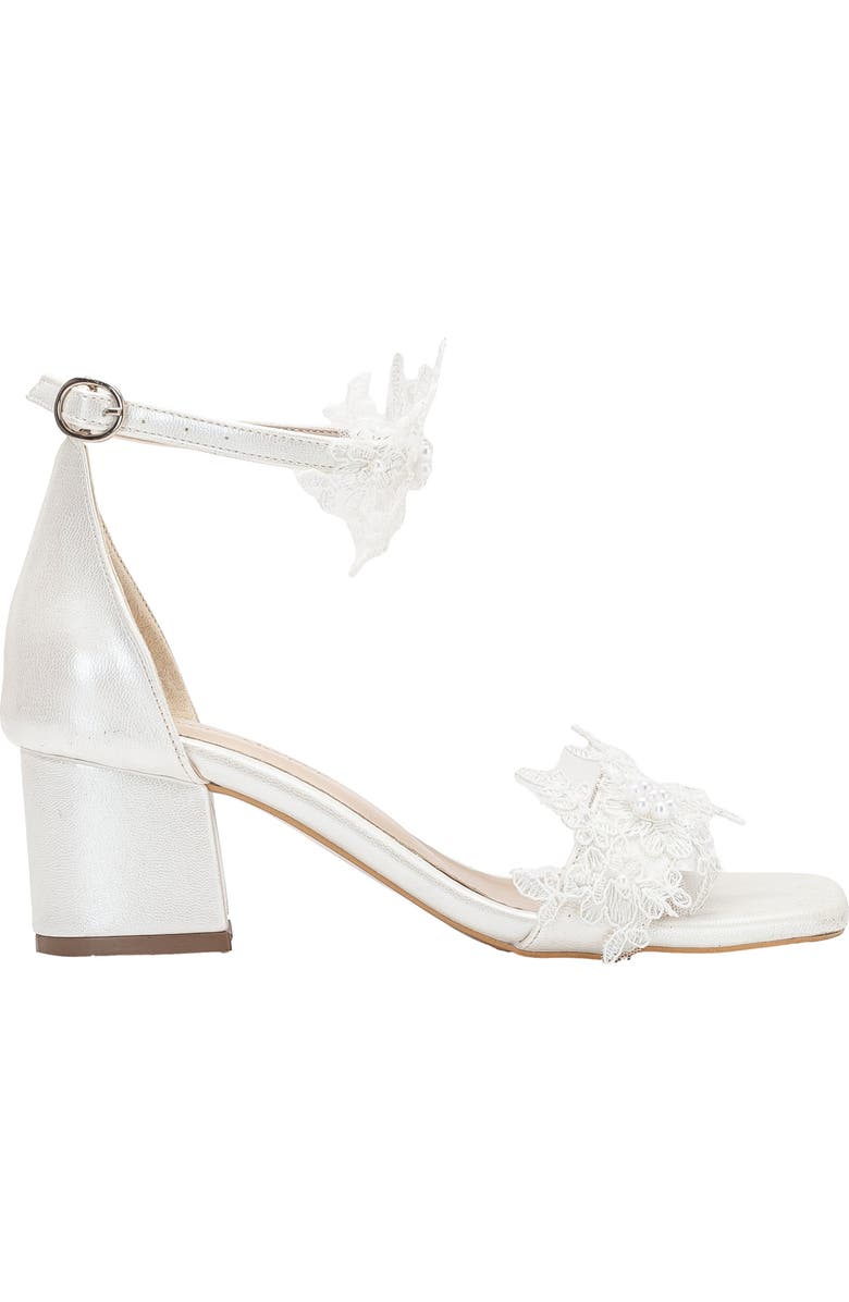 Forever & Always Shoes Flora Lace Bridal Low Heel Sandals, Main, color, Ivory