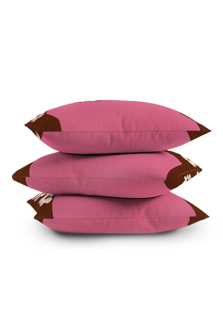Flower Pot Square Throw Pillow, Alternate, color, BROWN
