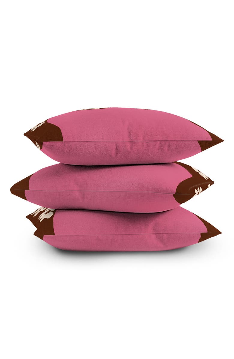 Deny Designs Flower Pot Square Throw Pillow, Alternate, color, Brown