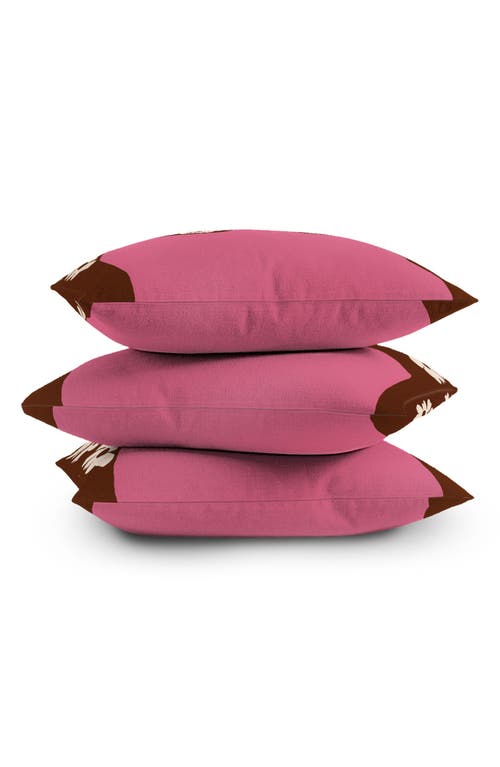 Deny Designs Flower Pot Square Throw Pillow In Brown