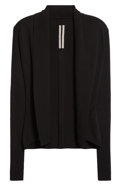 Rick Owens Womens Black Wrap-front Relaxed-fit Wool Cardigan In Black