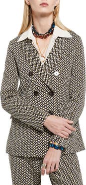 ottod'Ame Printed Double Breasted Blazer