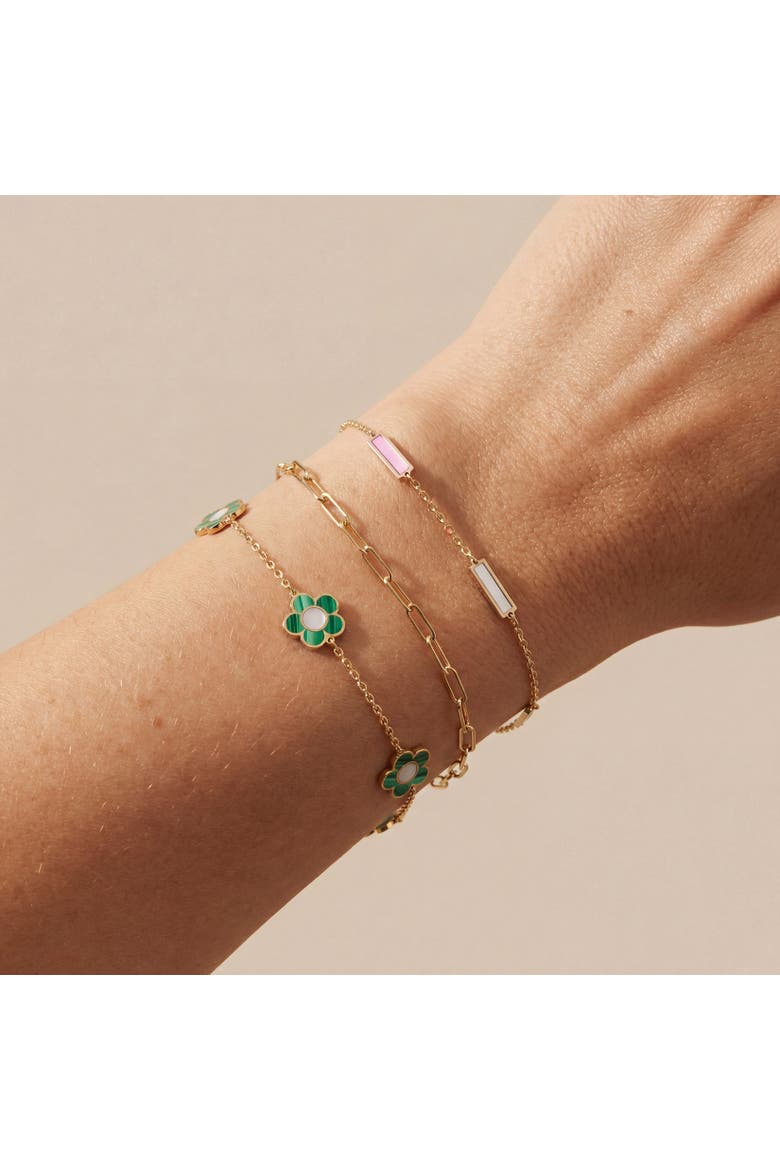 Malachite Daisy Bracelet, Alternate, color, Malachite