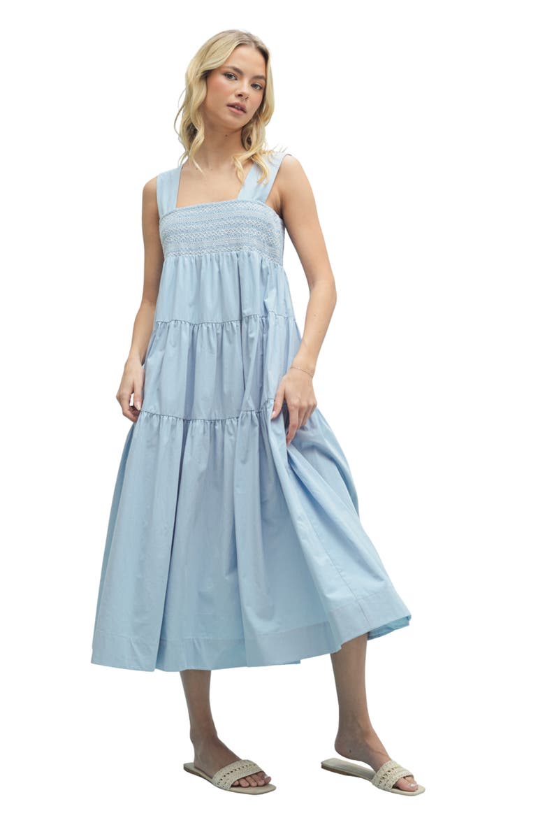 Tiered Maxi Dress, Alternate, color, CLOUD/ WHITE