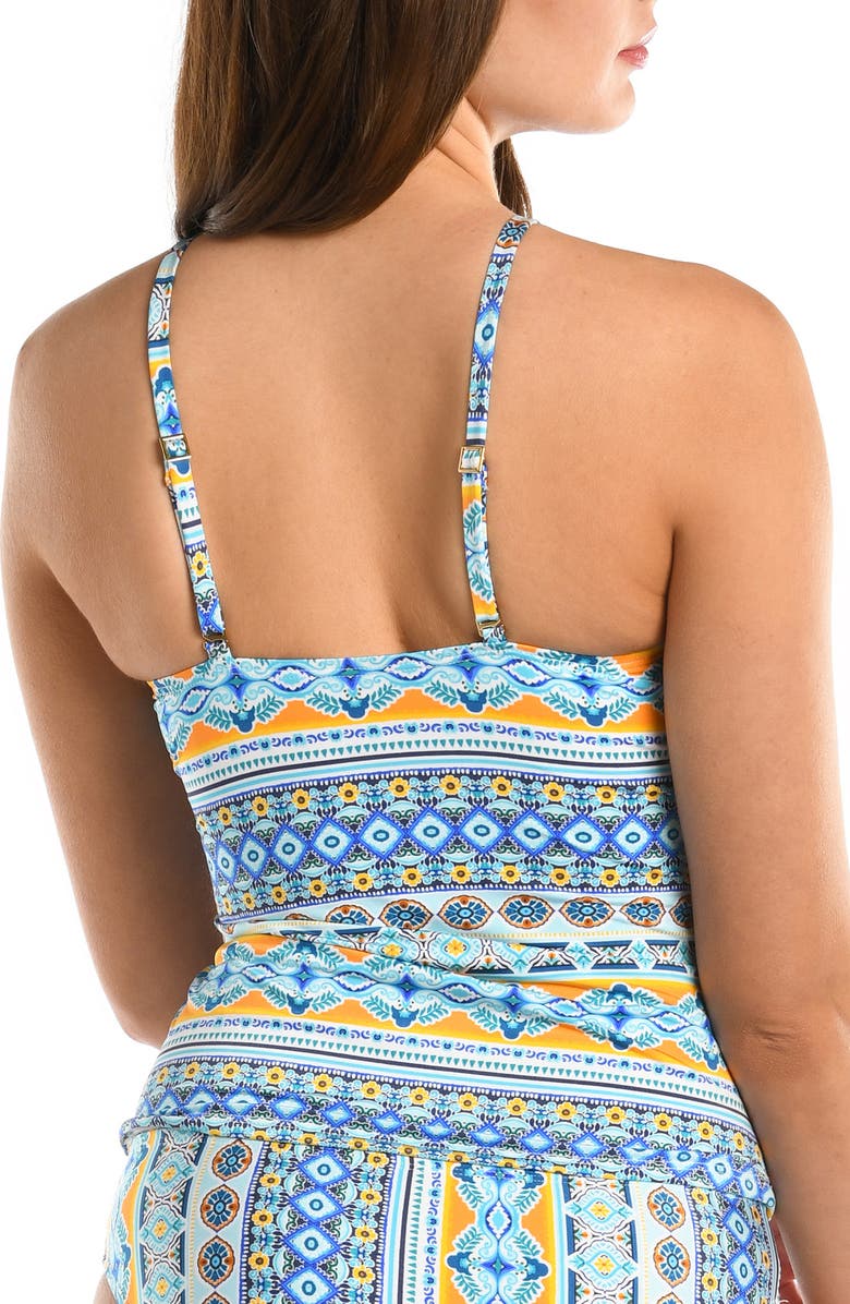 La Blanca Scarf Keyhole Tankini Top, Alternate, color, Ice Blue