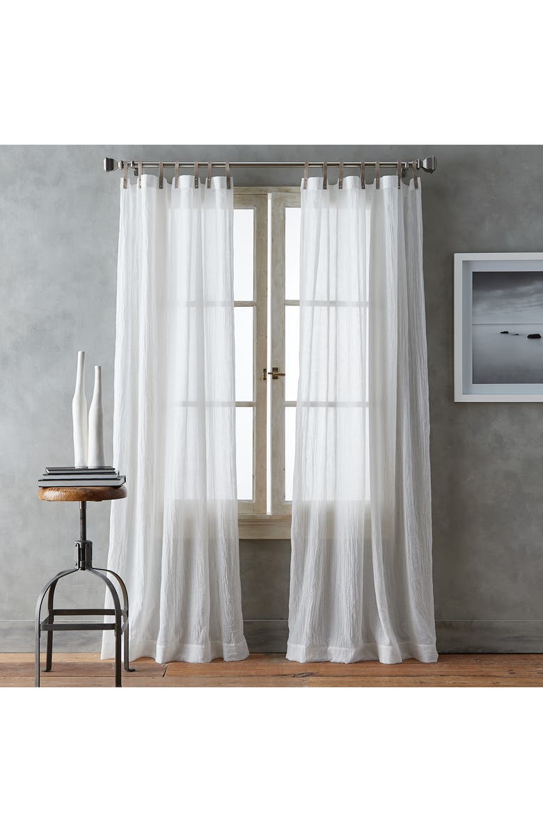 DKNY City Breeze Set of 2 Faux Leather Tab Curtain Panels, Alternate, color, White