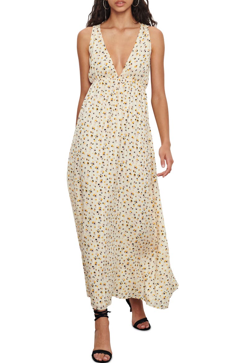 Becky Floral Sleeveless Maxi Dress, Main, color, ECRU