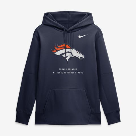 Men's Nike Navy Denver Broncos Toss Sweep Therma-FIT Hoodie