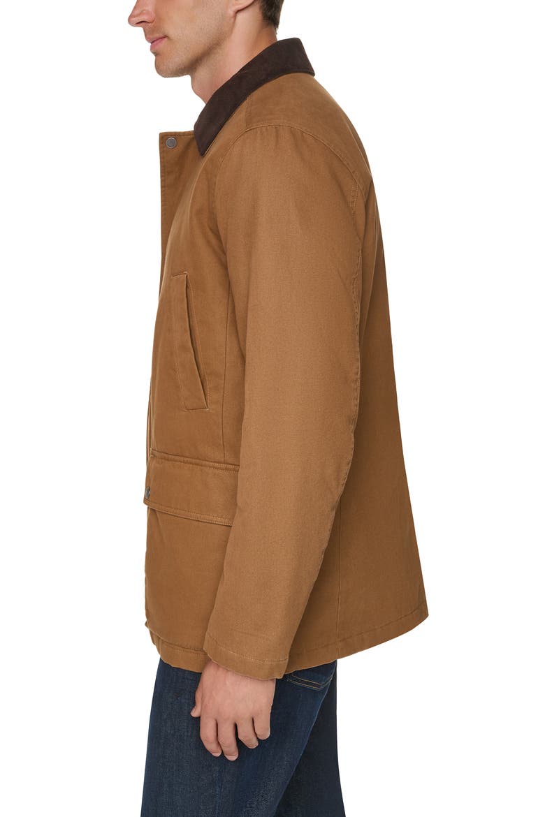 Coated Cotton Rain Jacket, Alternate, color, BROWN