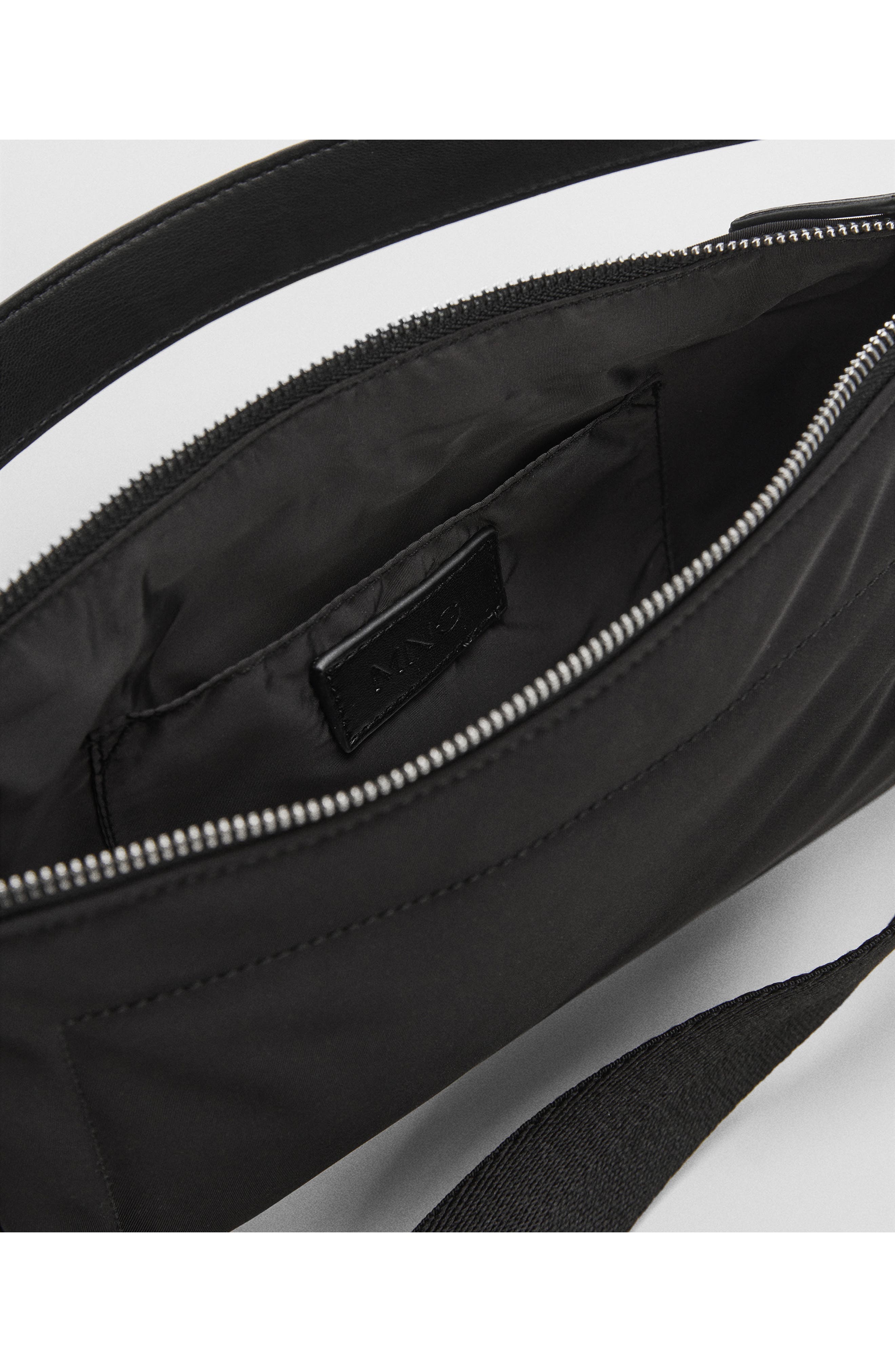 MANGO Faux Leather Top Handle Bag, Alternate, color, 