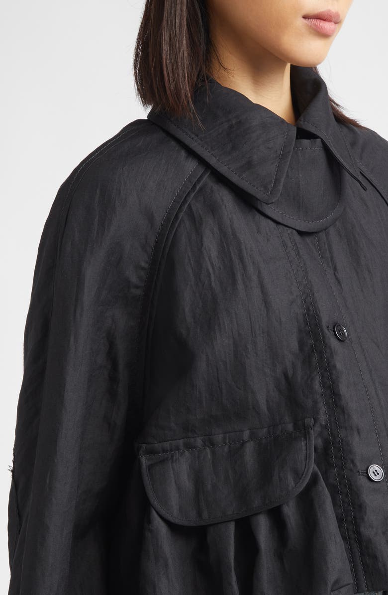 NACKIYÈ Precious Cargo Virgin Wool Blend Crop Jacket, Alternate, color, Noir