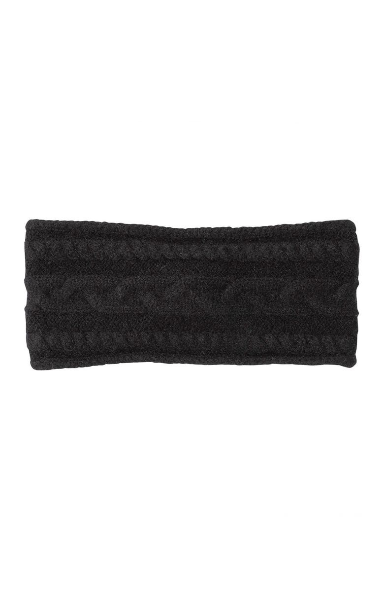 Amicale Cashmere Cable Bow Headband, Alternate, color,