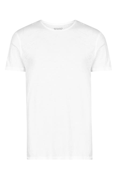 Allsaints Figure Crew Neck Raw Edge T-shirt In White