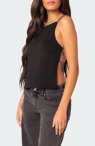 EDIKTED Karli Embellished Strap Open Back Top