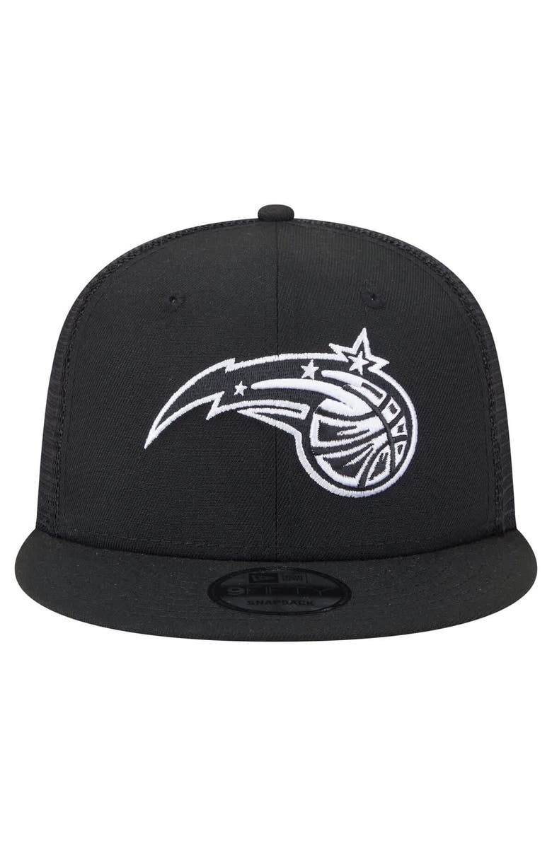 New Era Men's New Era Black Orlando Magic 9FIFTY Snapback Trucker Hat, Alternate, color,