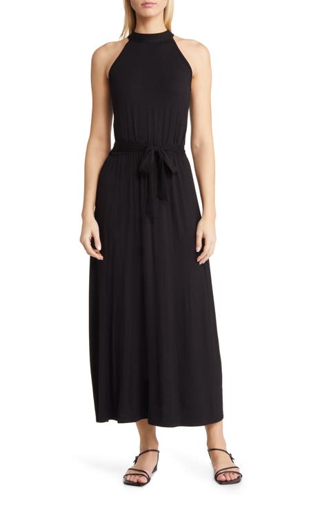 Tie Waist Halter Maxi Dress