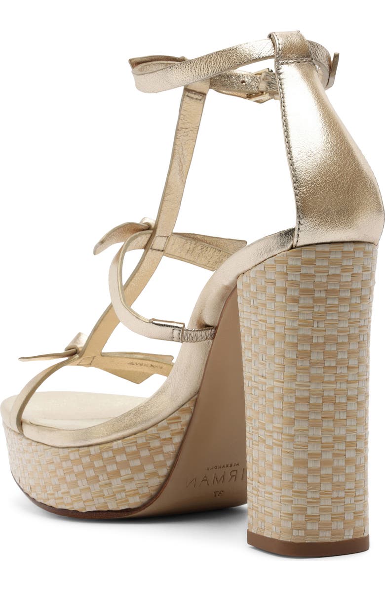 Alexandre Birman Slim Lolita Raffia Platform Sandal, Alternate, color, Golden