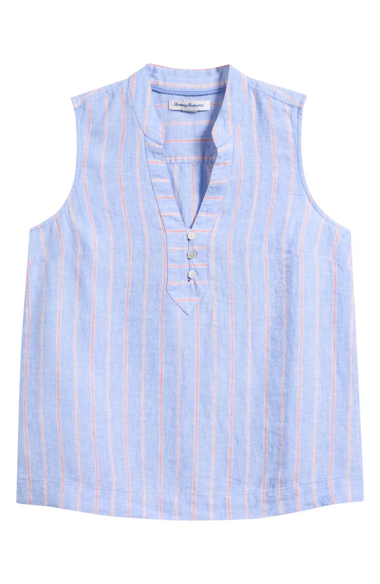 Tommy Bahama Sea Salt Stripe Sleeveless Linen Top, Main, color, Grape Pools
