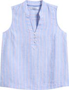 Tommy Bahama Sea Salt Stripe Sleeveless Linen Top
