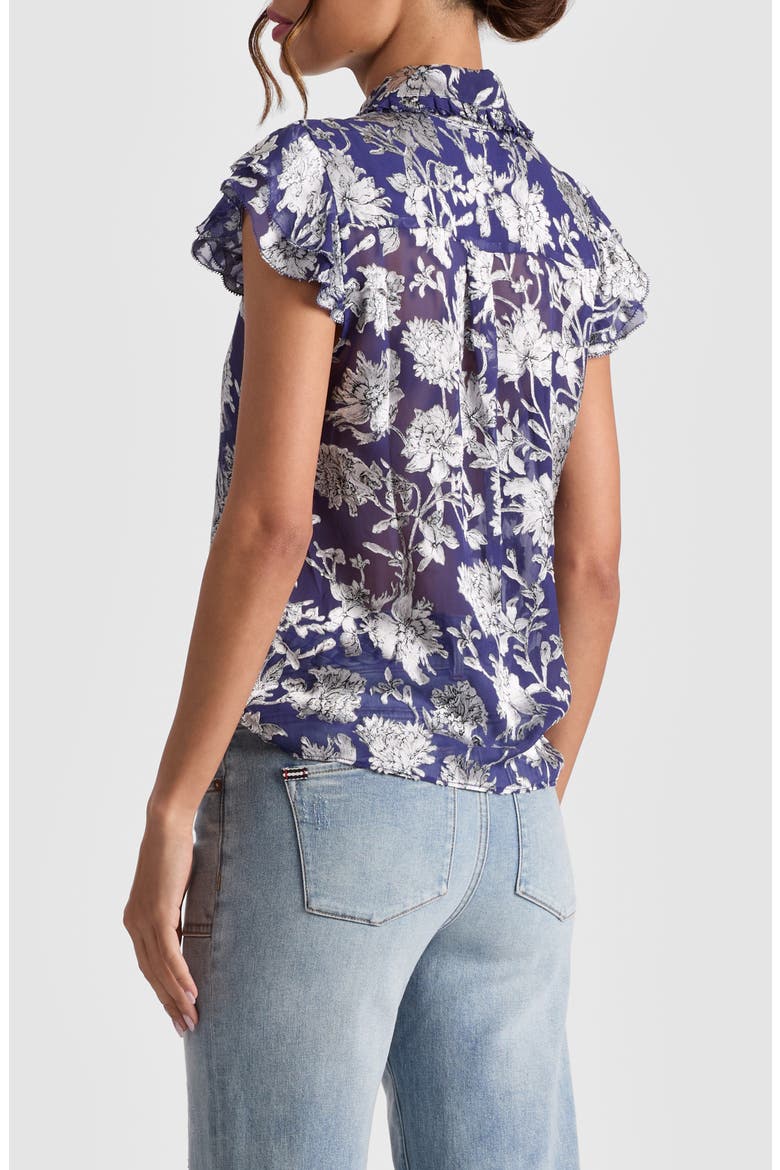 Layered Ruffle Sleeve Shirt, Alternate, color, BLOOMING WILD INDIGO