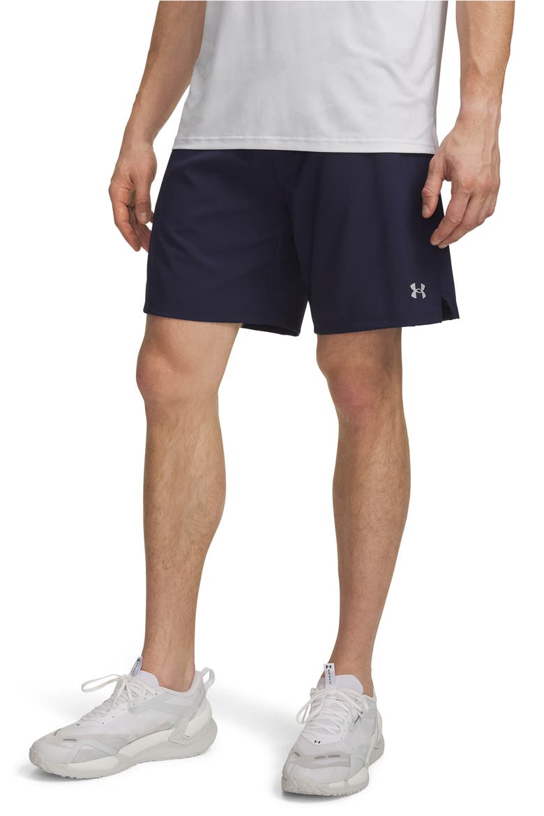 UA Vanish Woven 2.0 8-Inch Athletic Shorts, Main, color, 410 MIDNIGHT NAVY